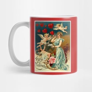 Valentines Day Vintage 1899 Card Print Mug